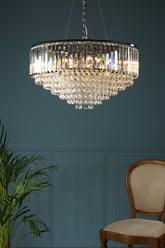 Laura Ashley Vienna 9Lt Pendant Chandelier Polished Chrome